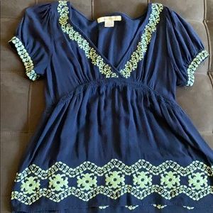 Embroidered Empire Waist Top